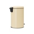 Cos de gunoi cu pedala, Brabantia, Icon Almond, 20 L, inox, crem