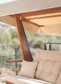 Balansoar de gradina 3 locuri, Swingo, Sia 2400, 235x134x195 cm, lemn, bej/natural