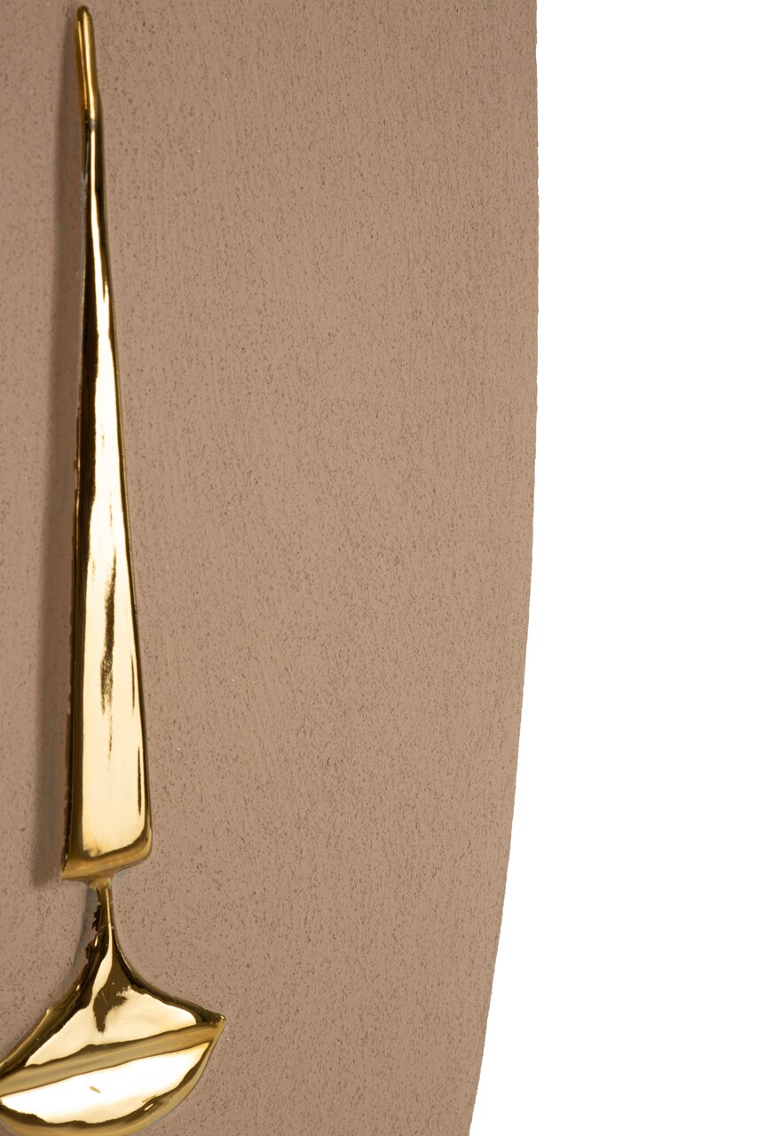 Decoratiune de perete, Mauro Ferretti, Lagos, 25x6.5x39.5 cm, ceramica, maro/auriu - imagine 2