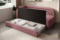 Canapea extensibila brat stanga 3 locuri, ELTAP, Fabillo, 223x86x80 cm, lemn/poliester, roz