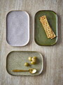 Set 3 farfurii desert, Bloomingville, Addison, 22.5x14.5x1.5 cm, ceramica, verde