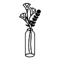Decoratiune de perete, Flower 6, Metal, Dimensiune: 24 x 60 cm, Negru