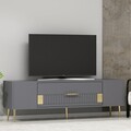 Comoda TV, Olivia, Dekolp4, Antracit / Aur