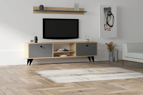 Comoda tv, puqa design, sliva, pal, safir / antracit