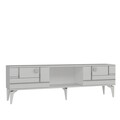 Comoda TV, Olivia, Madera, Alb / Argintiu