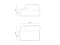 Modul stanga pentru canapea, 2 locuri, Martina-120, Micadoni Home, 133x106x75 cm, catifea, bej inchis