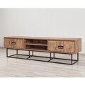 Comoda TV Quantum, Sapphire, 160x40x50 cm, maro/negru