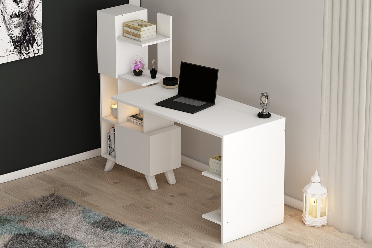 Birou, Coraline, Alis, 120x73x60 cm, PAL, Alb - 2 | YEO