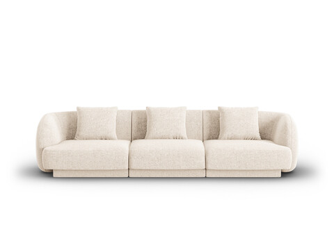 Canapea 3 locuri, Tulum, Cosmopolitan Design, 255x90x70 cm, tesatura chenille, bej deschis