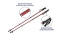 Set 2 bete telescopice pentru drumetie Maximex, Telescopic, 60x10x5 cm, aluminiu, negru/rosu