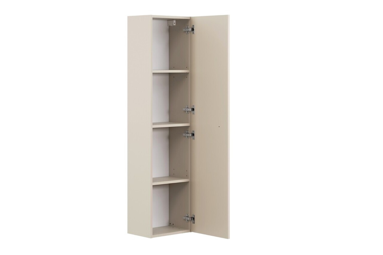 Set mobilier baie Donna Sand 120 cm, dulap inalt si masca dubla lavoar, Comad, MDF/PAL, bej nisip - view 7