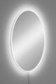Oglinda cu Iluminare Led, Mirrorland, Elliptical, Oglindă indestructibilă cu obturator, Alb