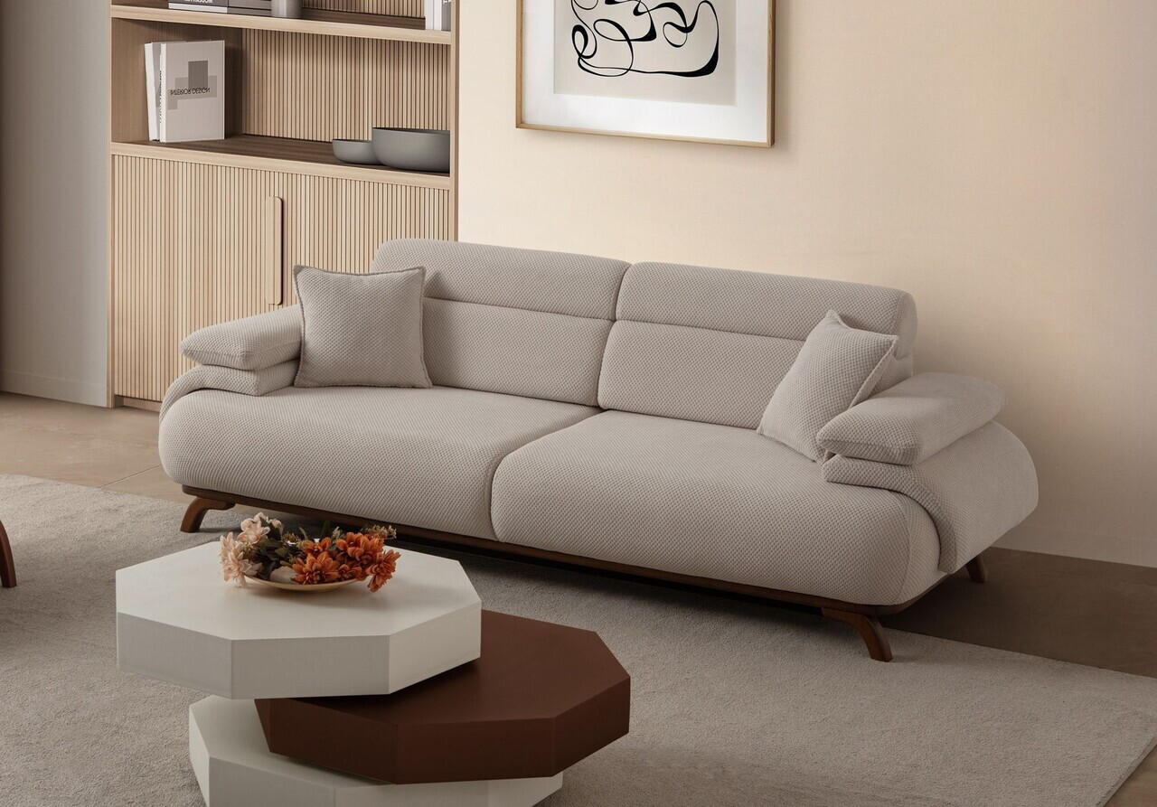 Canapea 3 locuri Atelier del Sofa 752EST1145 PAL ACOPERIT CU CARPEN/MELAMINAT Bej