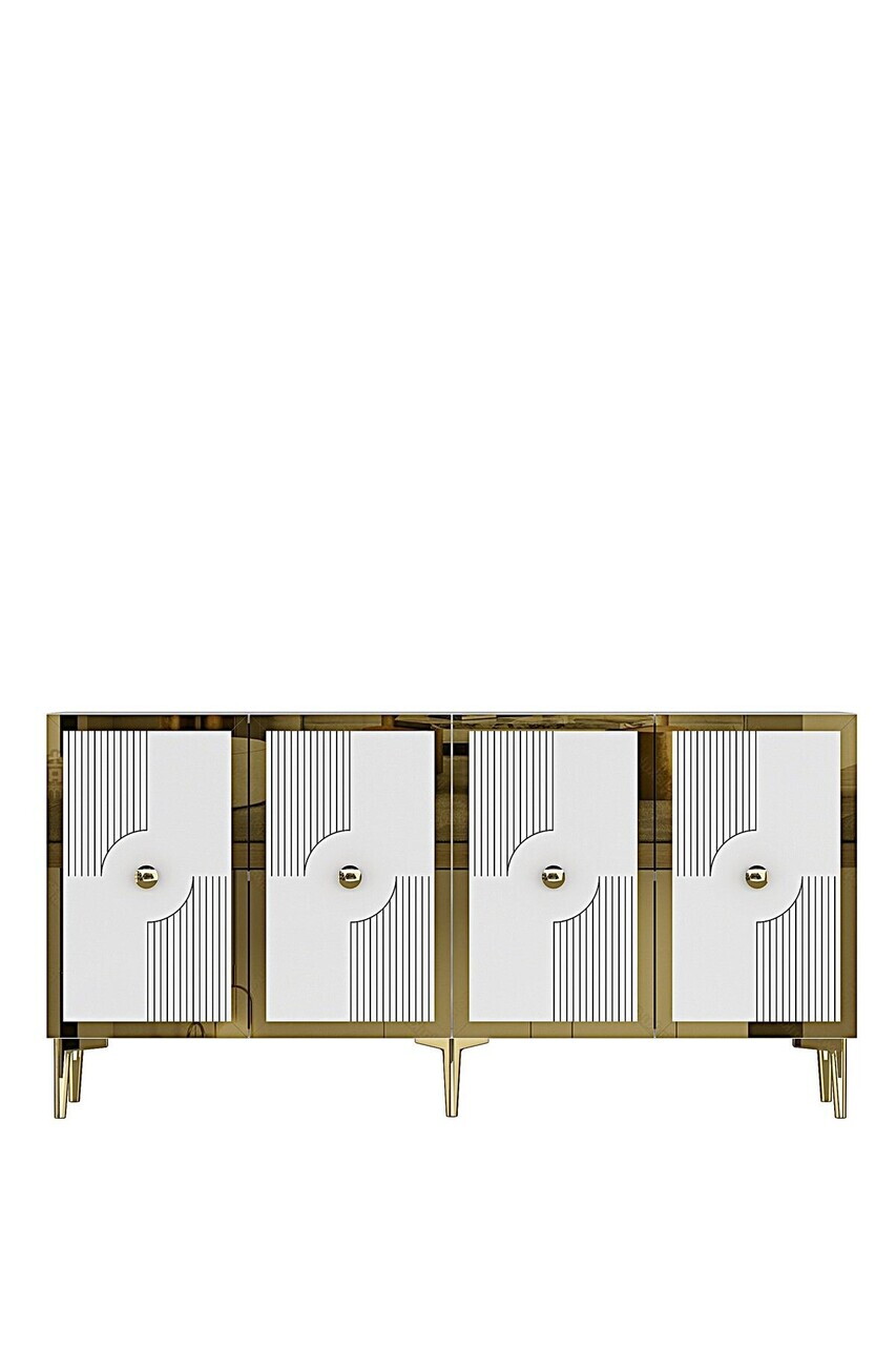 Consola, Hanah Home, Pega 150, 125x75x32 cm, Alb/Auriu — imaginea 6