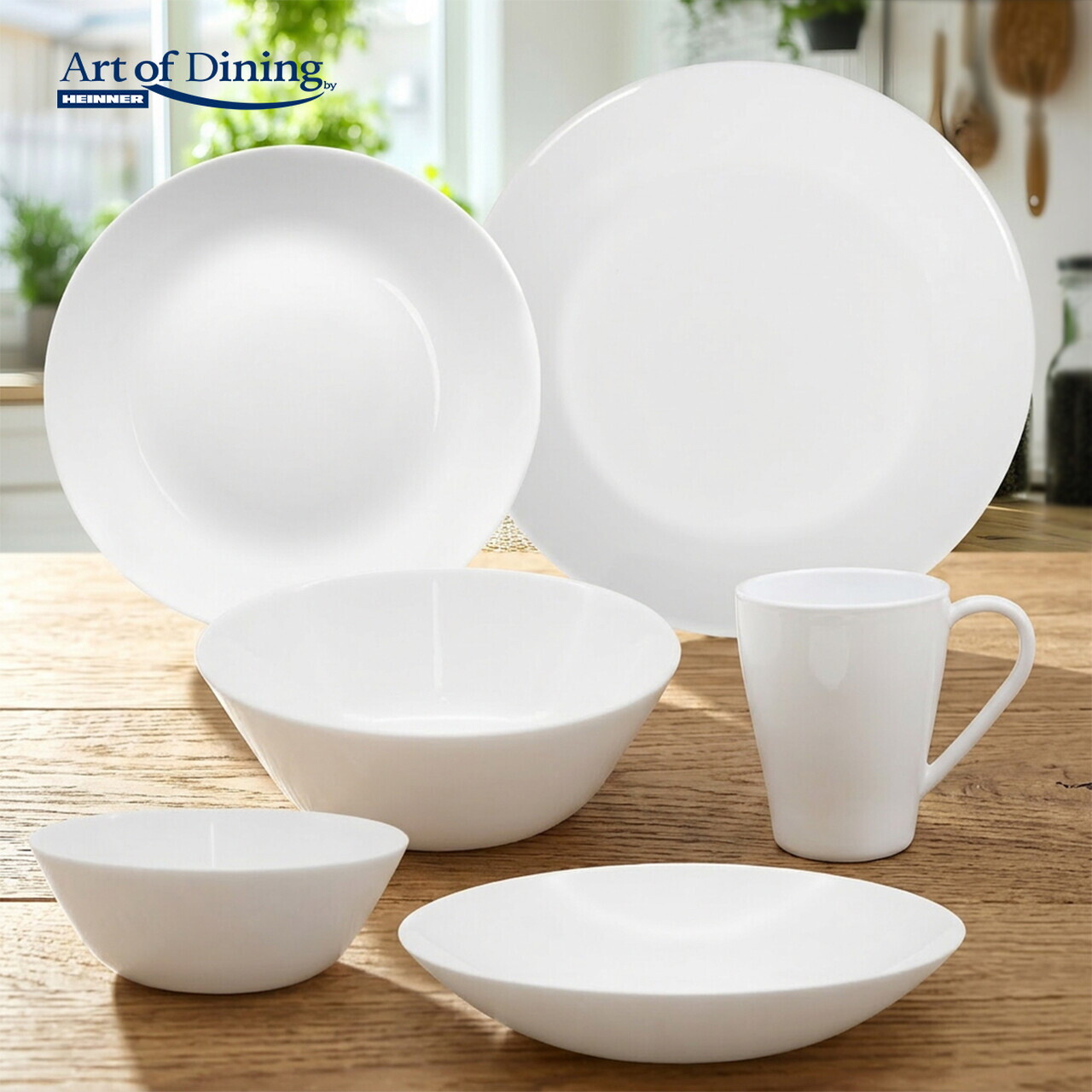 Set 6 boluri salata Aida, Art of Dining by Heinner, 16 cm, opal, alb