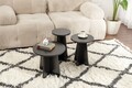 Set masute 3 piese, Nordure, Lume, PAL, Negru