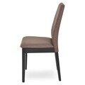 Scaun dining tapitat, Erica, 49 x 50 x 90 cm, lemn/stofa, maro/negru