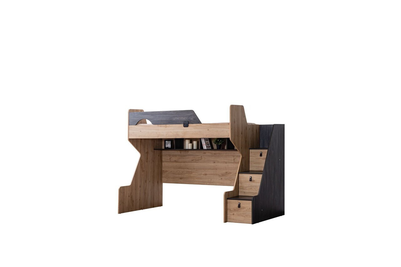 Pat supraetajat, Hanah Home, Aktif, 237x260x115 cm, PAL, Antracit/Maro - view 3