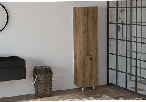 Dulap de baie Lipa, Puqa Design, 35x31.9x154.8 cm, maro