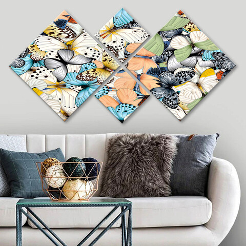 Set 4 tablouri decorative, 4mdf709257052, mdf, imprimat uv, multicolor