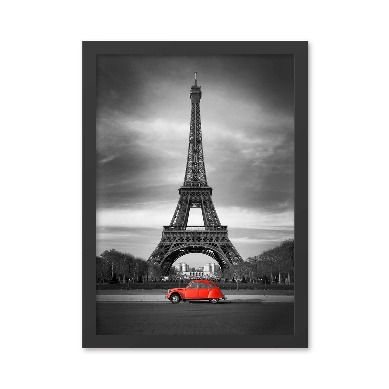 Tablou decorativ, Eiffel Tower (35 x 45), Polistiren, Negru/Rosu — imaginea 2