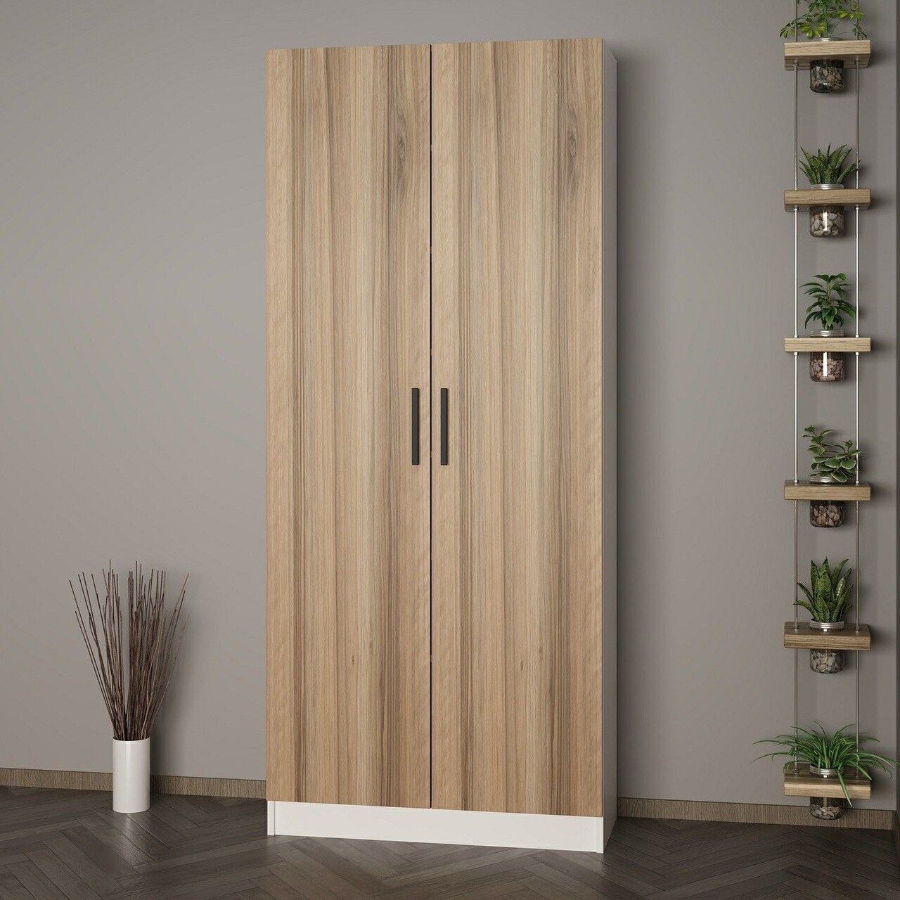 Cuier de perete, Minerva, Noah, 90x210x35 cm, PAL, Maro - 2 | YEO
