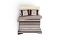 Lenjerie de pat dubla King, 3 piese, 220x240 cm, 60x60 cm, 100% bumbac ranforce, Beverly Hills Polo Club, BHPC 029, maro