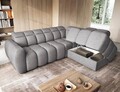 Coltar extensibil dreapta 4 locuri ELTAP, RT-04PAO, Falconn, 258x208x107 cm, lemn/poliester, gri inchis