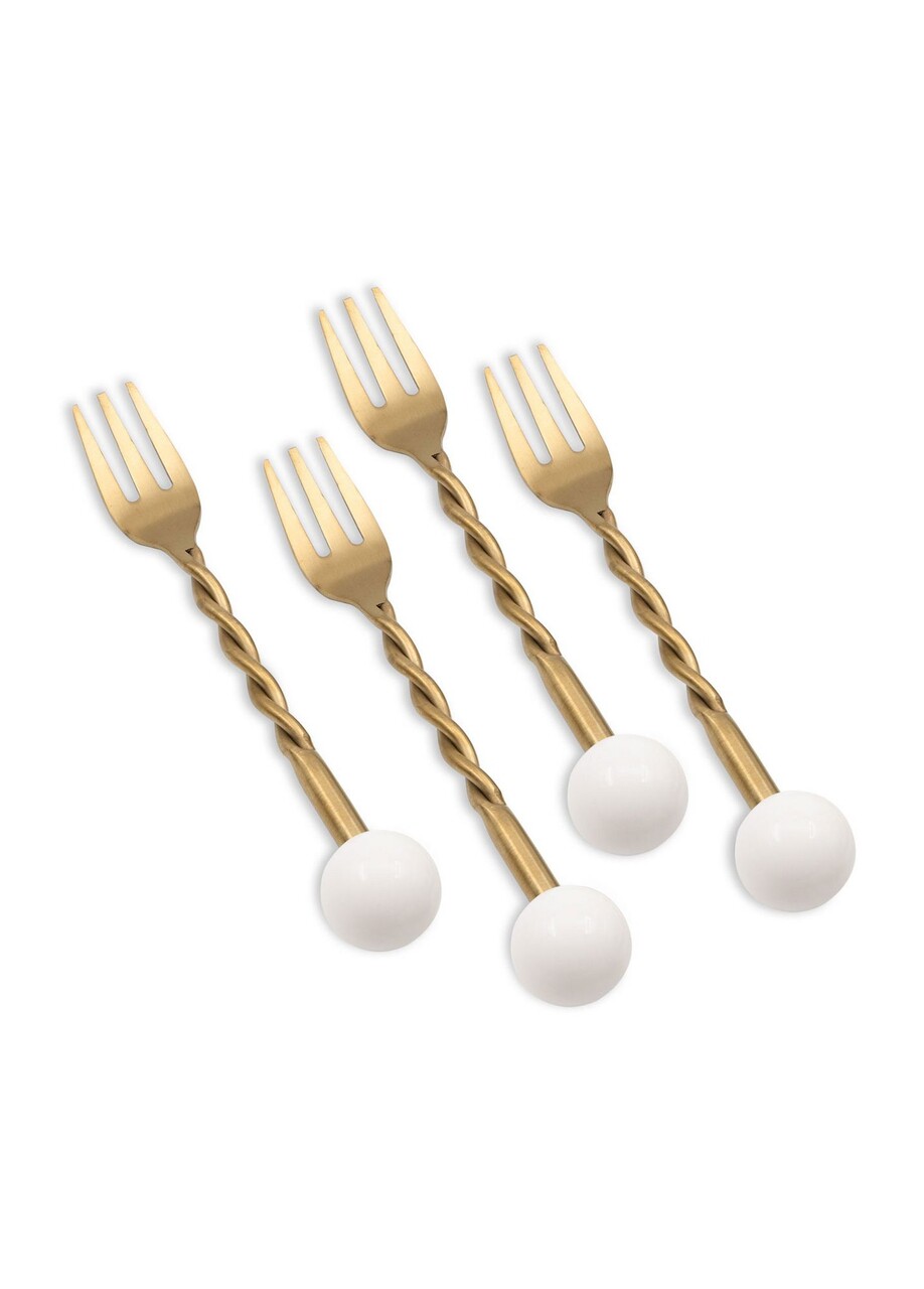 Set furculițe (4 piese), L'essentiel Maison, 280TMA3705, Dimensiune: 14 x 2 x 1 cm (4 bucăți), Aur/Alb - view 3