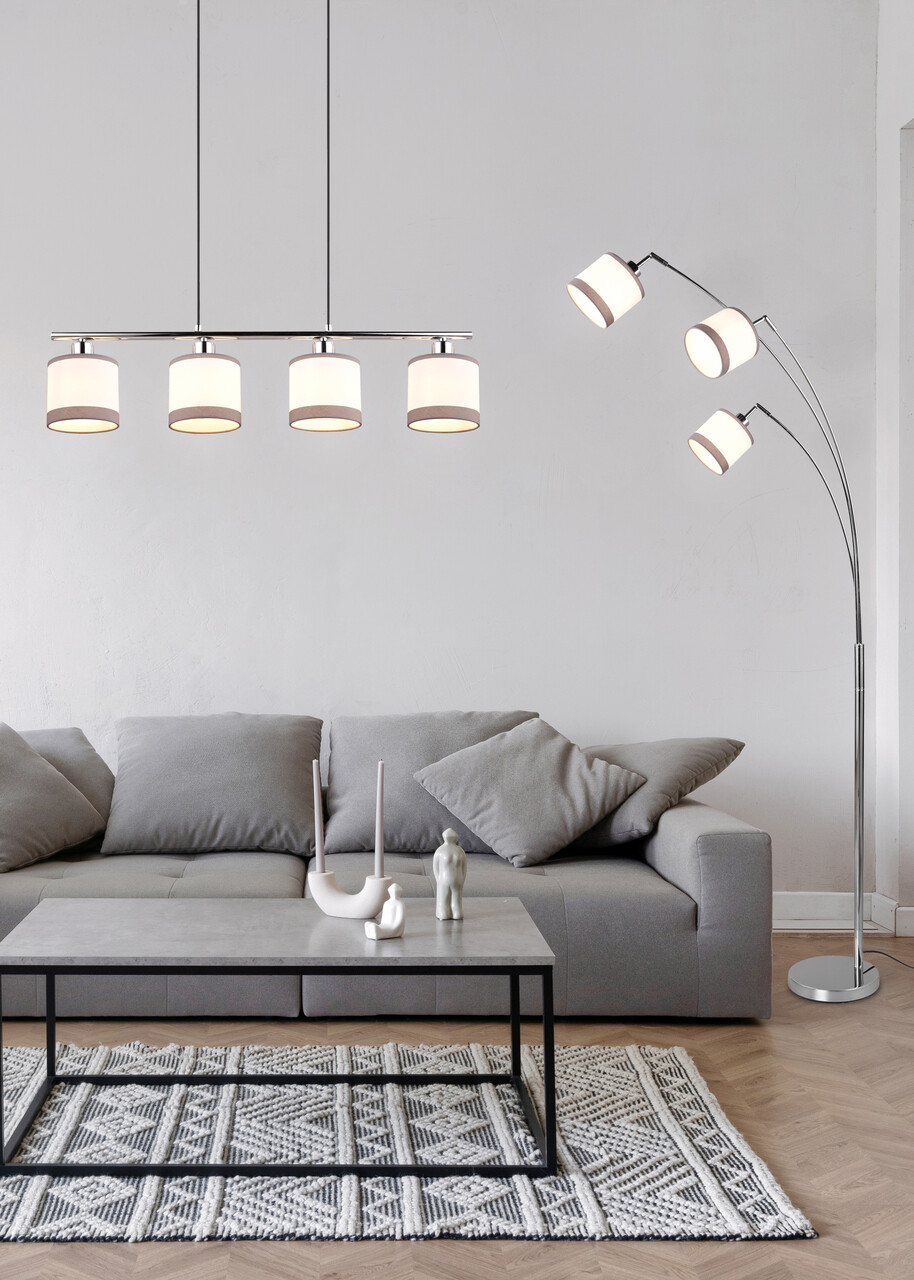 Lampadar Davos, RL, 12x185 cm, 28W, 3x E14, metal, gri/alb