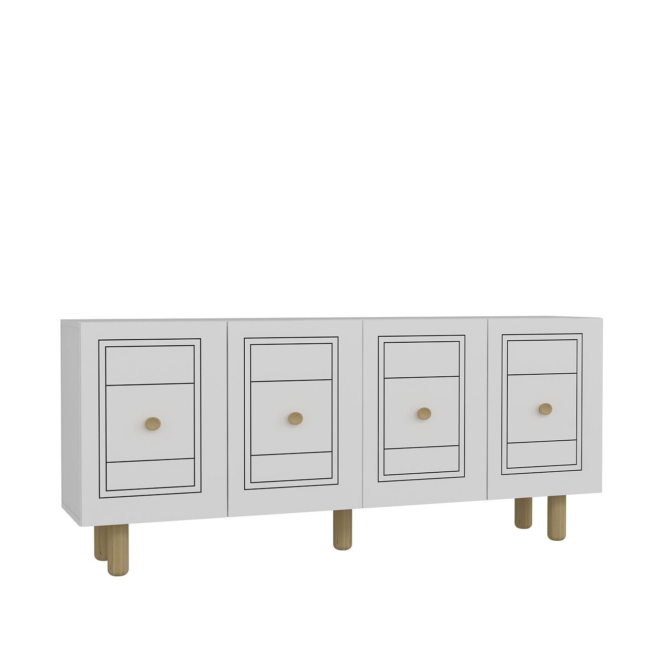Consola, Hanah Home, Dario Bohem, 150x75x35 cm, PAL , Alb - view 4