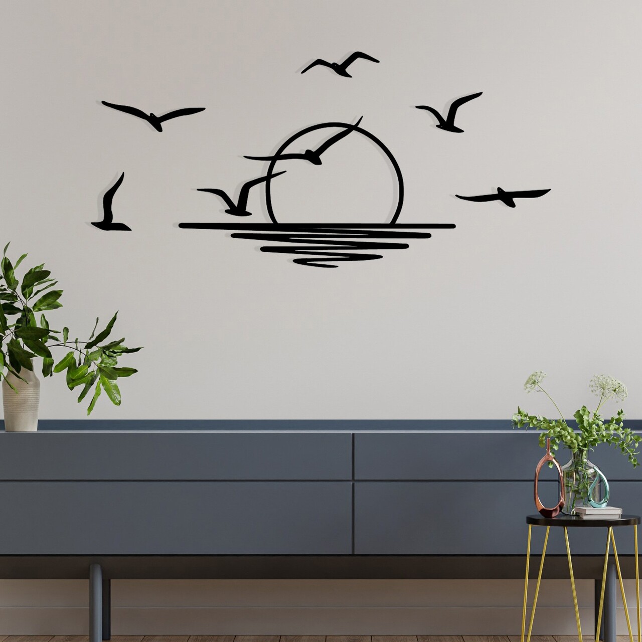 Decoratiune de perete, Spiaggia, Dimensiuni: 115 x 49 cm, Negru - view 3