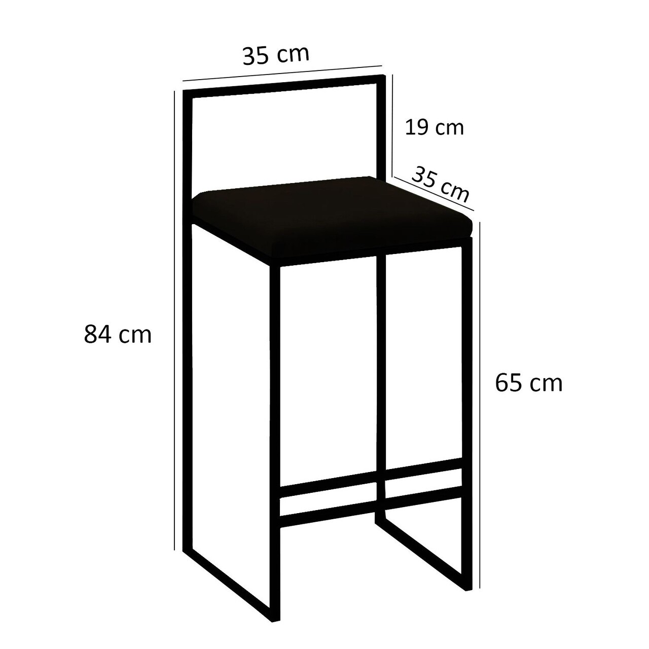 Set masa si 4 scaune de bar, Hanah Home, Nordic, Fumuriu / Nuc / Negru - view 6