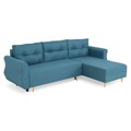 Coltar extensibil cu lada si sezlong interschimbabil, Lecce, L.230 l.76/140 H.90, stofa, albastru