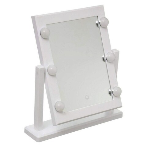 Oglinda cu LED si touchscreen pentru machiaj Hollywood, 5five, 37 x 9 x 40.5 cm, polipropilena, alb 5five