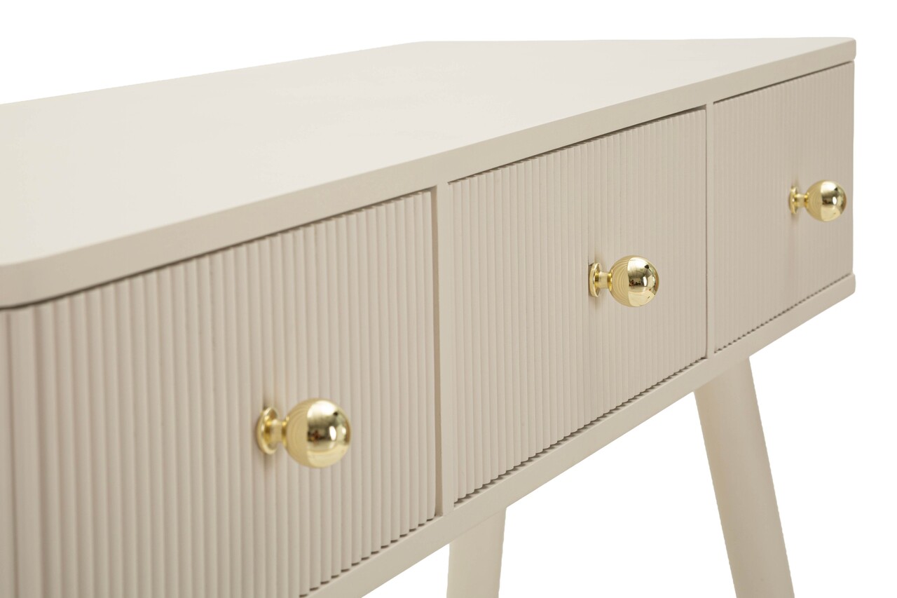 Consola, Mauro Ferretti, Shy, 108x30x77 cm, lemn de pin, alb/auriu - view 5
