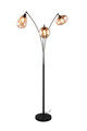 Lampadar Lumina, TRIO, 31x71x200 cm, 10W, 3x E14, metal, negru mat