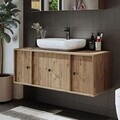 Dulap de baie cu chiuvetă, Hanah Home, 2565, MDF, Maro