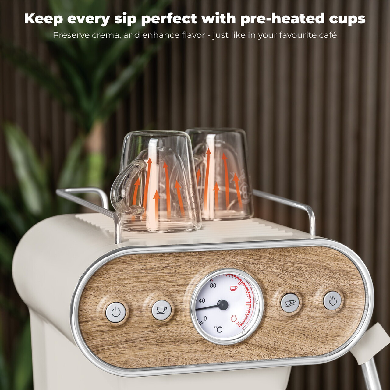 Espressor 3 in 1 Berlinger Haus, Sahara Nordic, 950W, 23x26.5x30.5 cm, inox, crem mat/natur - view 5