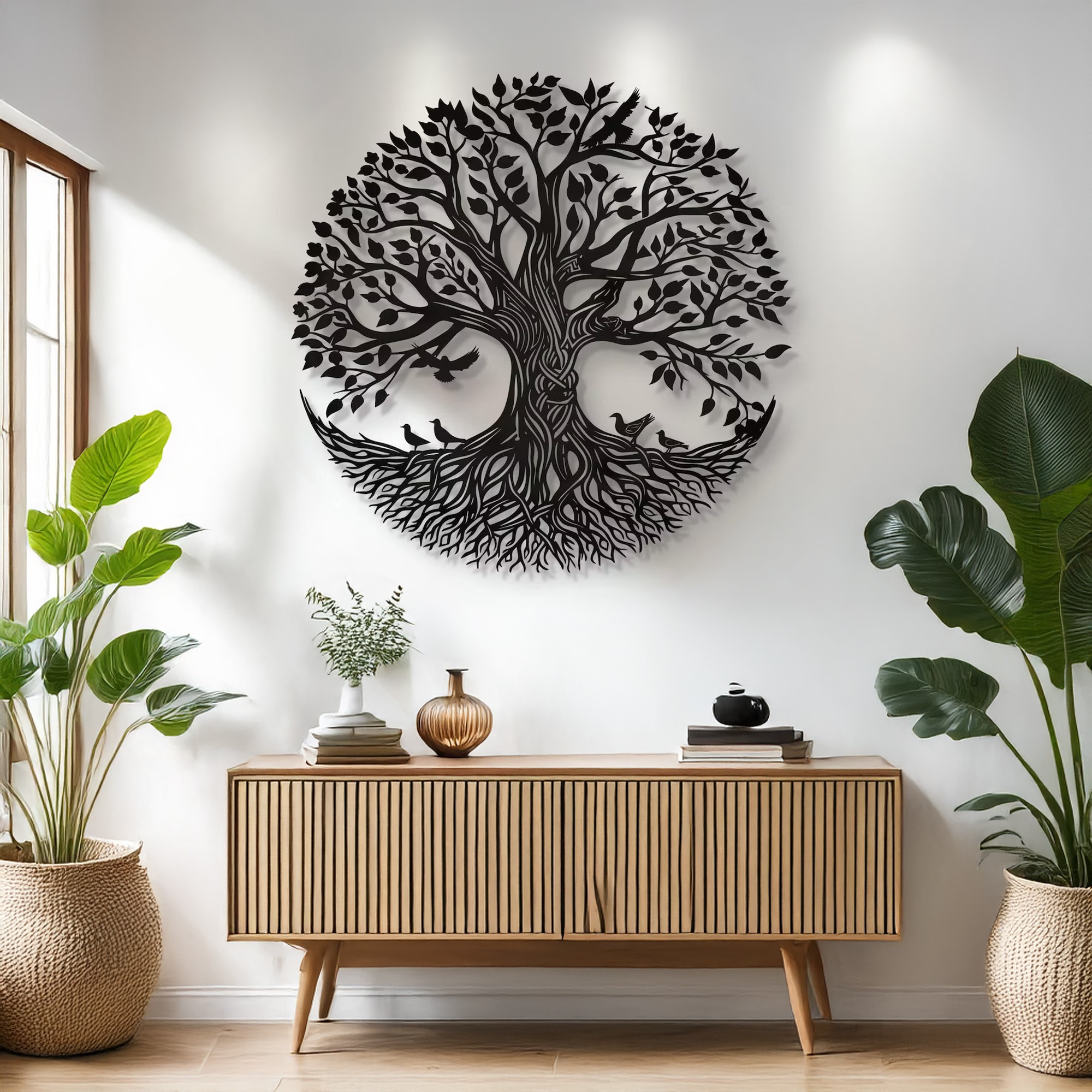 Decoratiune de perete, DCV-1073-MT, Dimensiune: 80 x 80 cm, Negru
