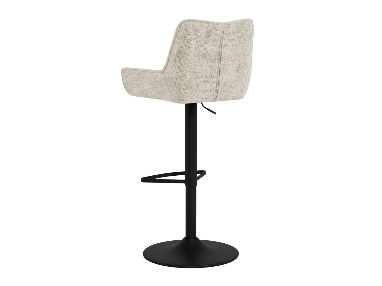 Scaun de bar Eddie, Actona, 51x50.5x114 cm, rotativ, tesatura Chenille/otel, bej - view 3