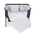 Set de dormit pentru bebelusi cu protectie laterala, Wallxpert, Angel Wings, Bumbac, Gri