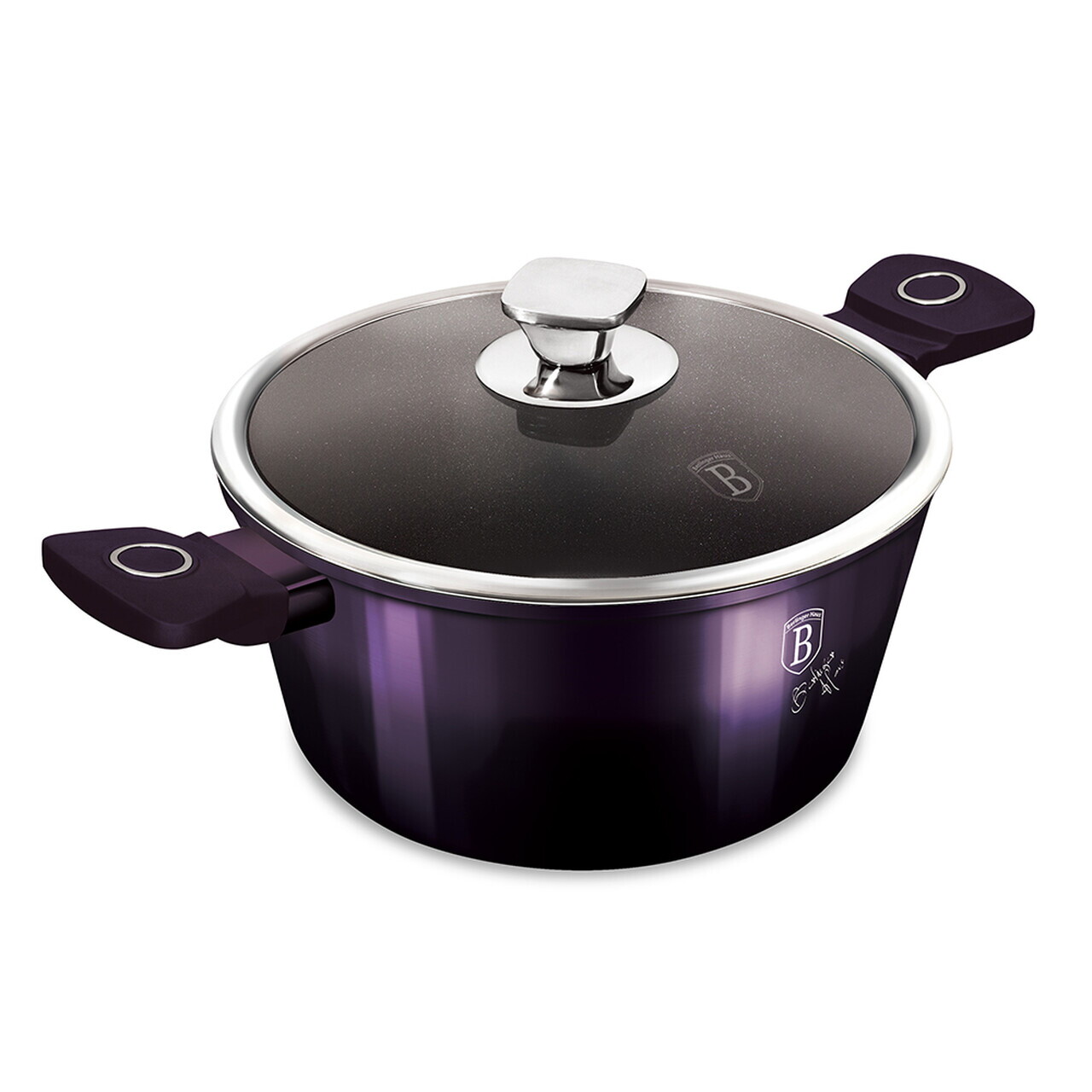 Oala cu capac Berlinger Haus, Purple Eclipse, 24 cm, 4.1 L, aluminiu forjat, mov - imagine 5