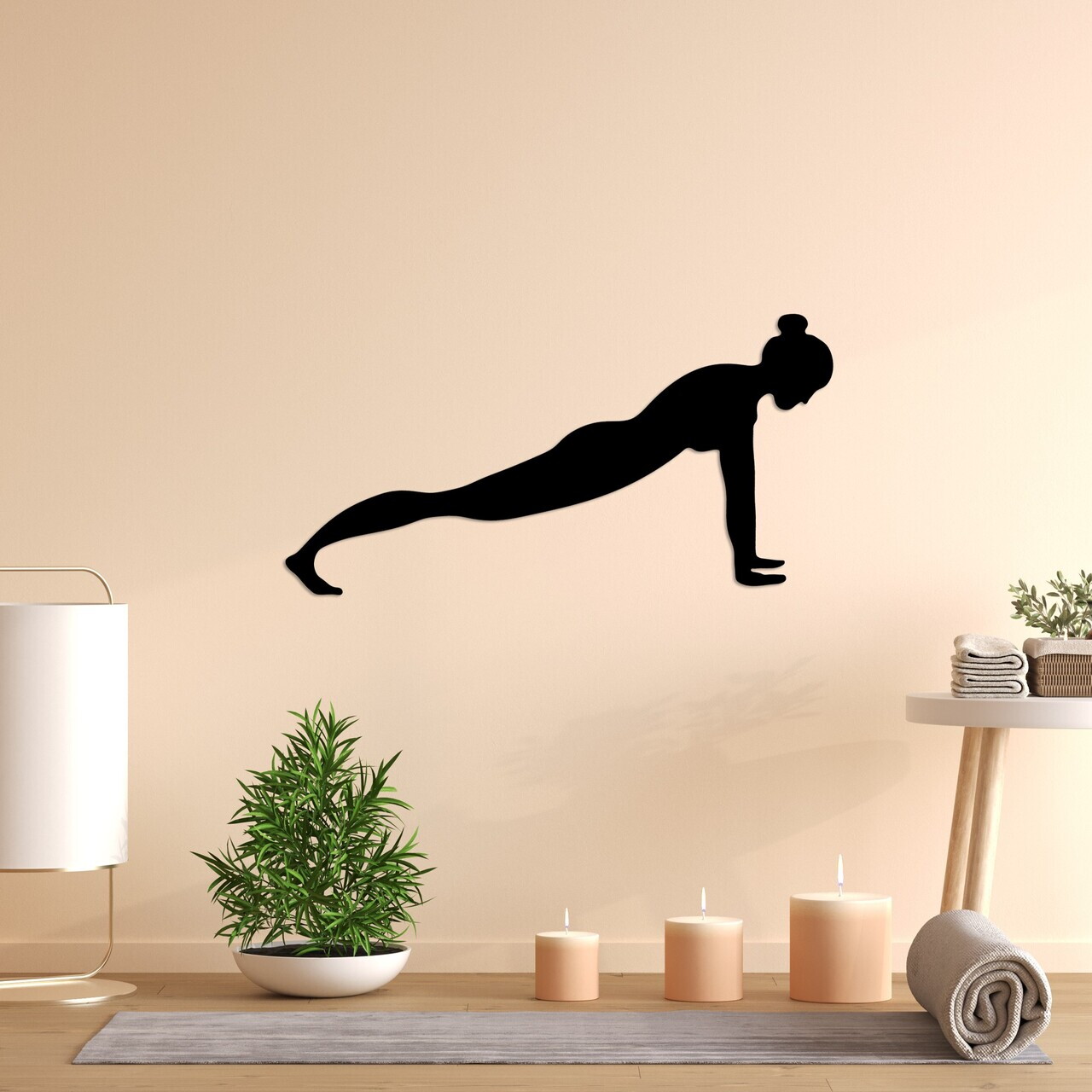 Decoratiune de perete, Yoga 7, Dimensiune: 60 x 30 cm, Negru — imaginea 3