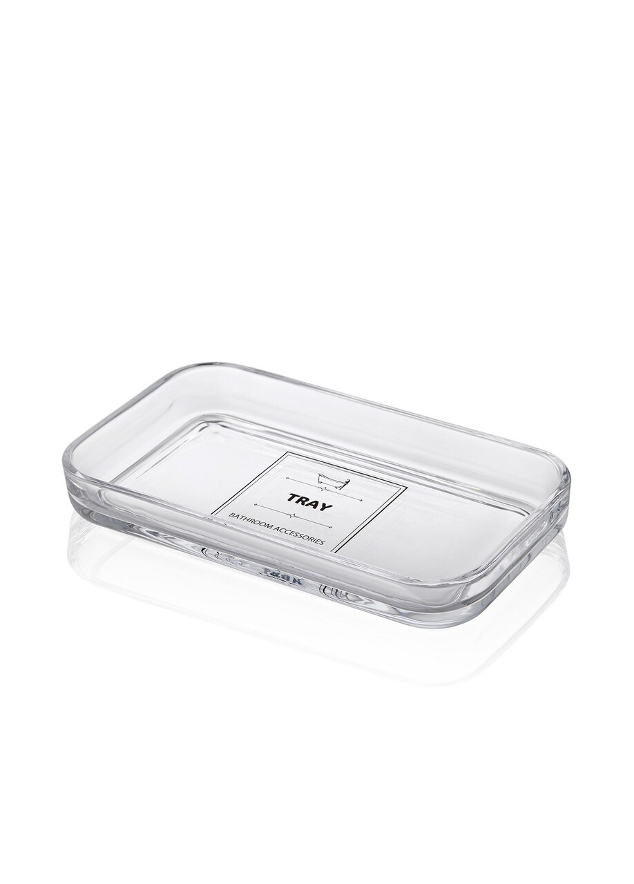 Tava pentru servire, Mia, Sbn0023, 23.3x13x3.2 cm, Sticla, Transparent