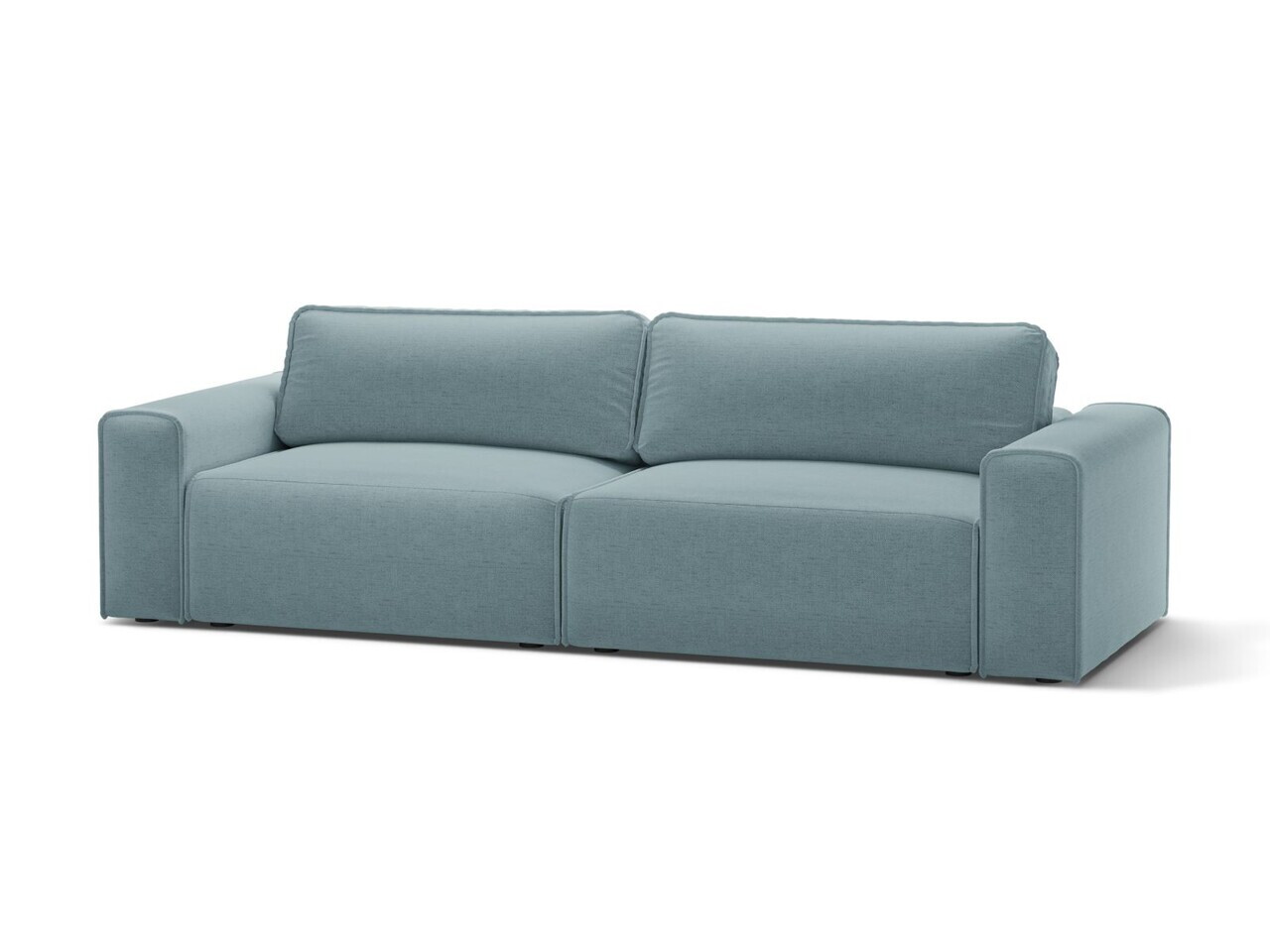 Canapea extensibila 3 locuri, Victor, Micadoni Home, 246x100x83 cm, tesatura structurata, albastru deschis — imaginea 2