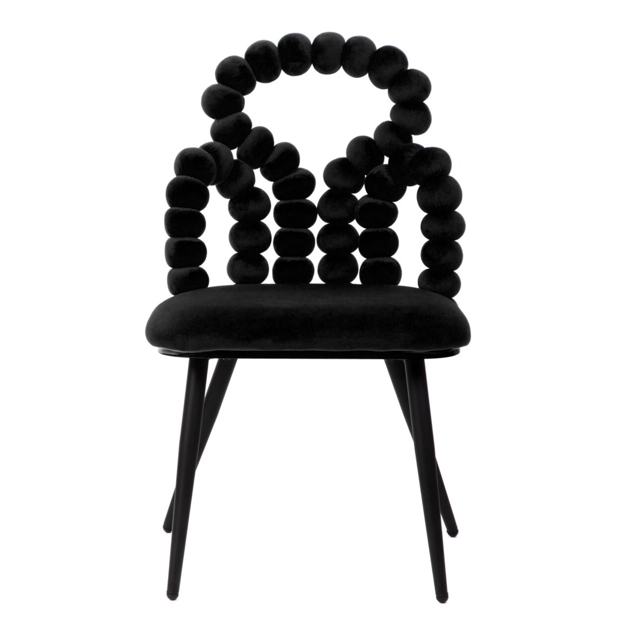 Scaun Bubble Beam, Homla, 56.5x52x87 cm, metal/catifea din poliester, negru - 2 | YEO