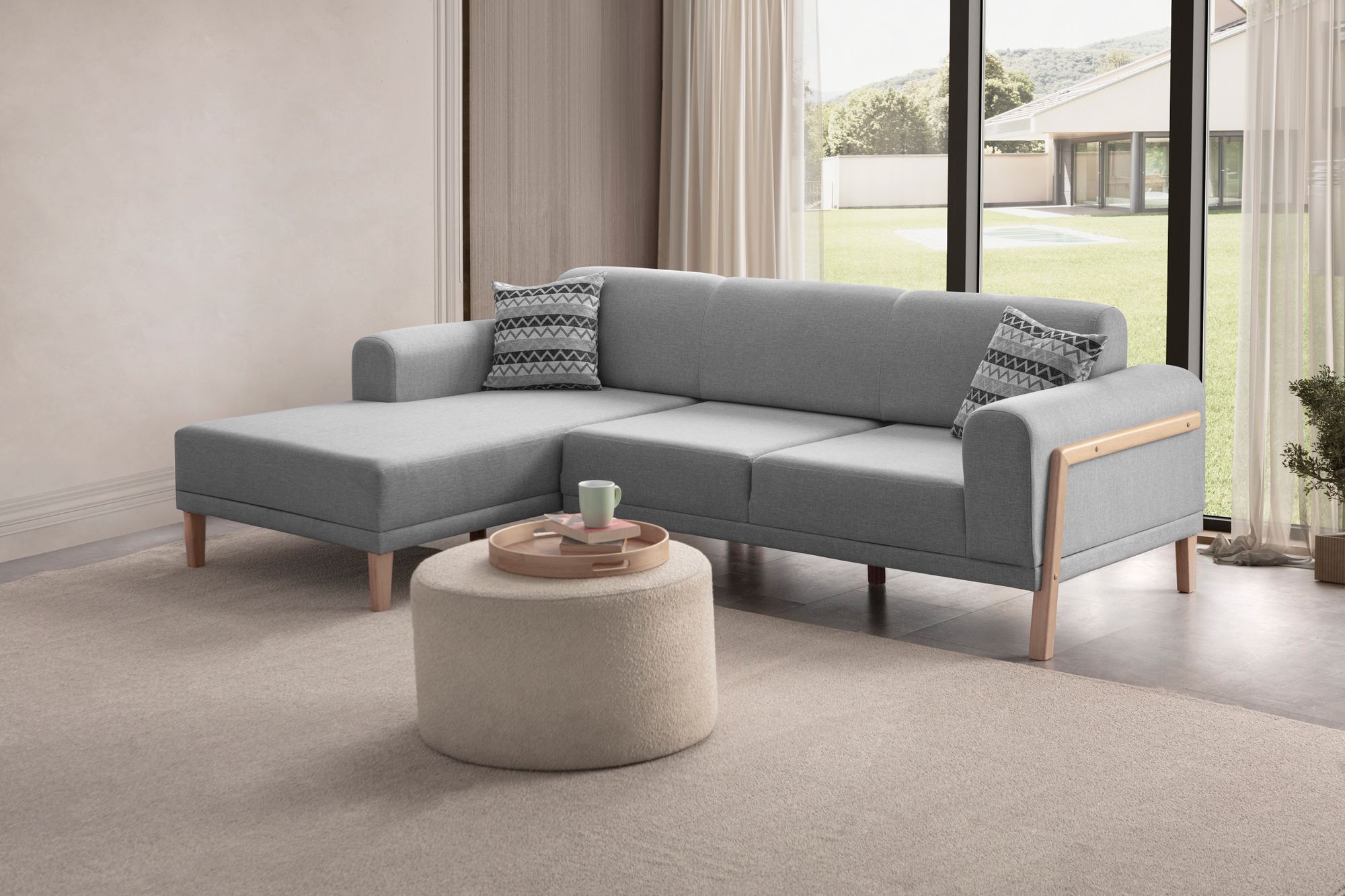 Coltar, Atelier del Sofa, 752EST1351, Frame: 70% HORNBEAM/30% MELAMINE COATED CHIPBOARD, Gri