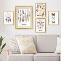 Set 5 tablouri decorative, SET_115, Lulu, 24x29 cm/34x44 cm, plastic