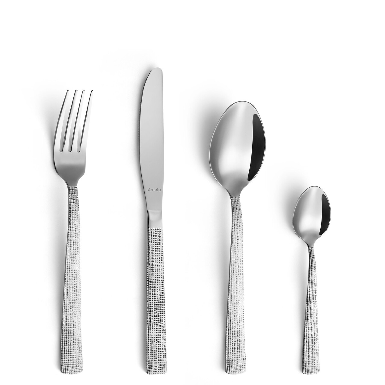Set tacamuri 24 piese Linen, Amefa, 6 persoane, inox 18/0, argintiu — imaginea 7